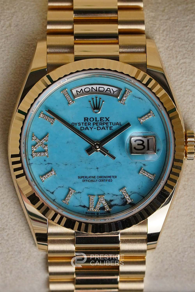 Rolex Oyster Perpetual Day-Date 36mm Turquoise Woman's watch 128238-0071