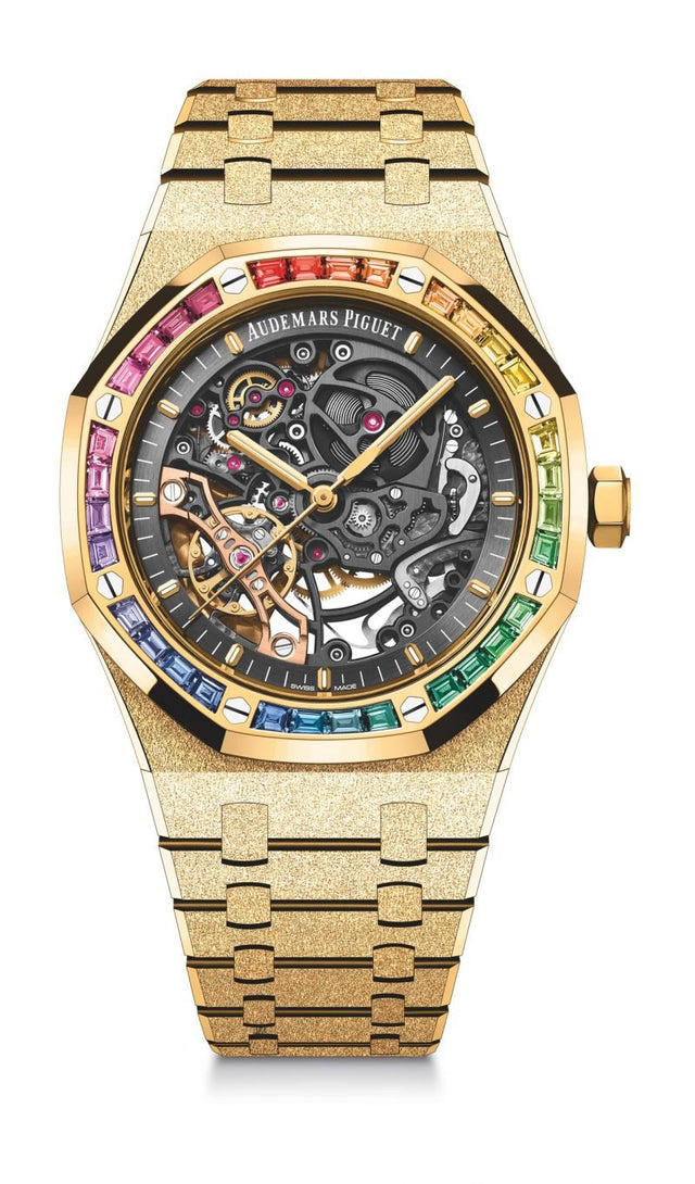 Audemars Piguet Royal Oak Frosted Gold Double Balance Wheel Openworked Men's Watch 15412BA.YG.1224BA.01