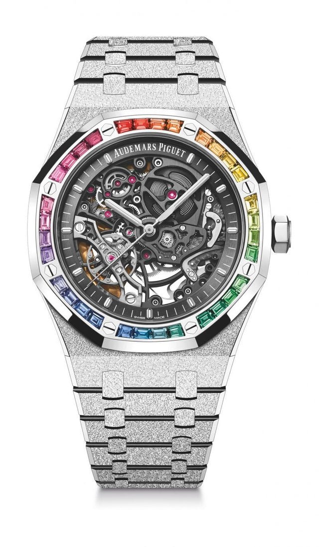 Audemars Piguet Royal Oak Frosted Gold Double Balance Wheel Openworked Men's Watch 15412BC.YG.1224BC.03
