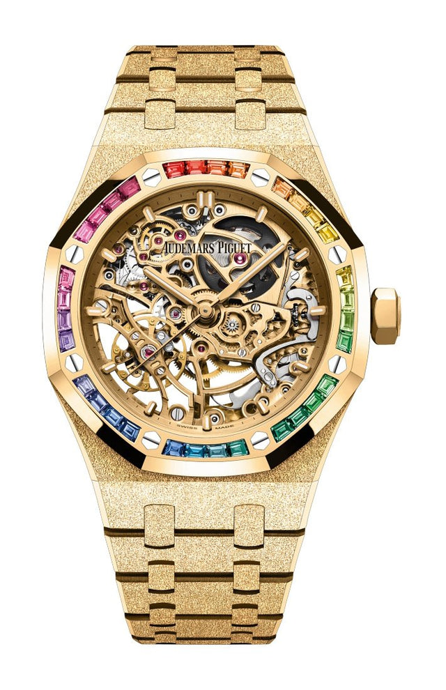 Audemars Piguet Royal Oak Frosted Gold Double Balance Wheel Openworked Woman's Watch 15468BA.YG.1259BA.01