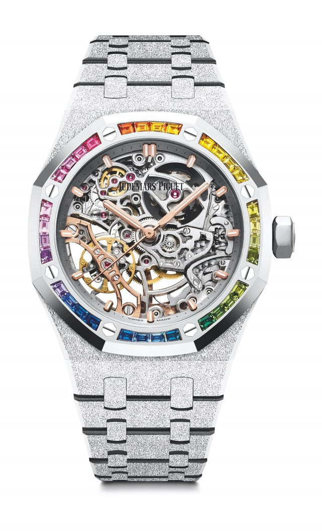Audemars Piguet Royal Oak Frosted Gold Double Balance Wheel Openworked Woman's Watch 15468BC.YG.1259BC.01
