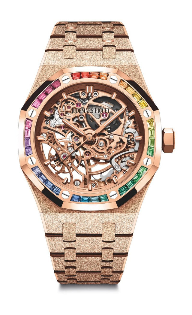 Audemars Piguet Royal Oak Frosted Gold Double Balance Wheel Openworked Woman's Watch 15468OR.YG.12590R.01