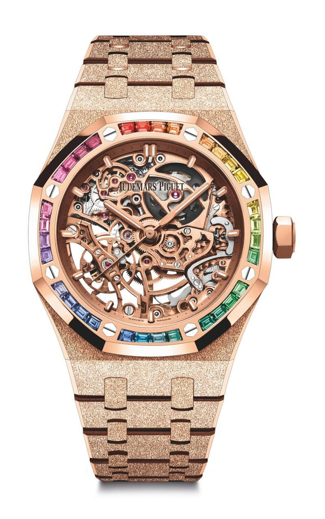 Audemars Piguet Royal Oak Frosted Gold Double Balance Wheel Openworked Men's Watch 15468OR.YG.1259OR.01