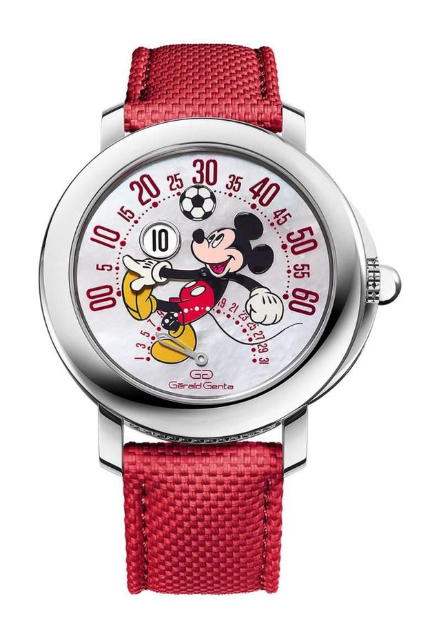 Bvlgari Gerald Genta Arena Bi-Retrograde Mickey Mouse Playing Football Men's Watch 103786