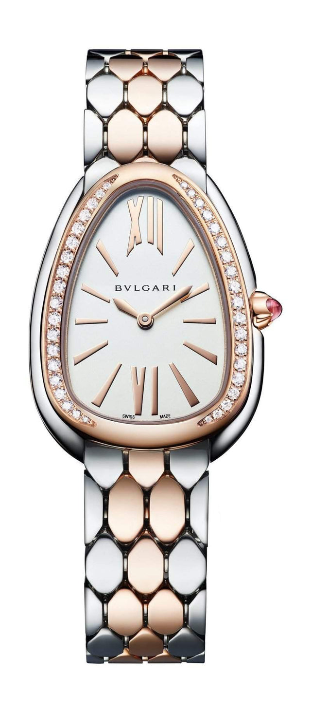 Bvlgari Serpenti Seduttori Steel And Rose Gold With Diamonds Woman's Watch 103274