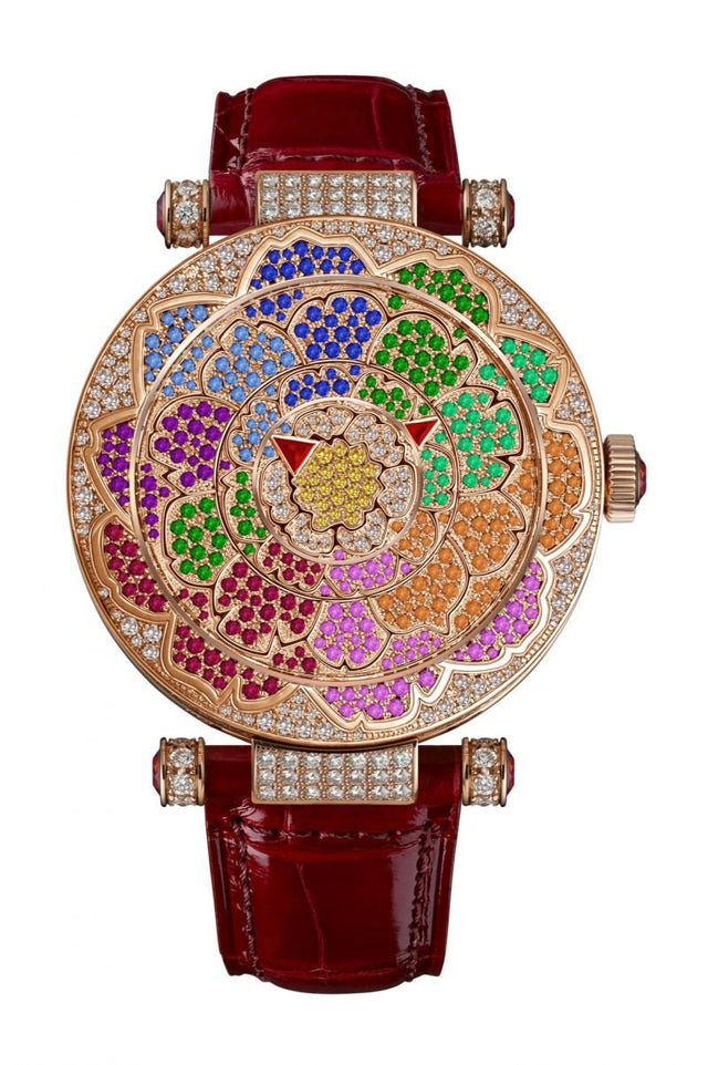 Franck Muller Double Mystery Peony Woman's Watch COL DRM - 39 DM D CD PEO COL DRM 5N