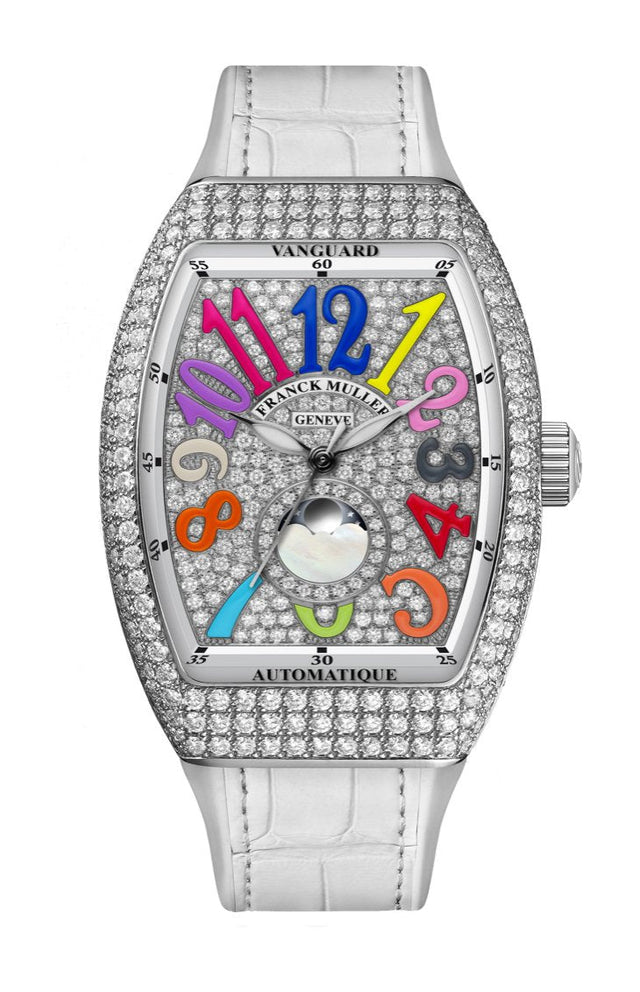 Franck Muller Vanguard Lady Moonphase Woman's Watch V 32 SC AT FO COL DRM D CD (BC)