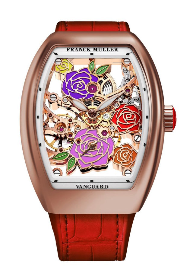 Franck Muller Vanguard Rose Skeleton Woman's Watch V 32 S6 SQT ROSE COL DRM (RG) 5N