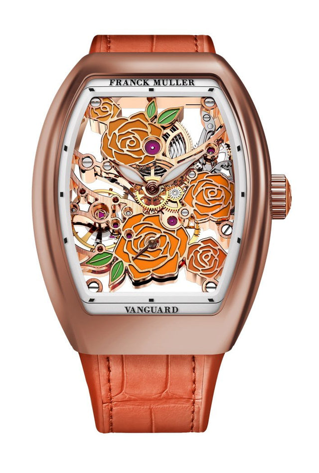Franck Muller Vanguard Rose Skeleton Woman's Watch V 32 S6 SQT ROSE (OR) 5N