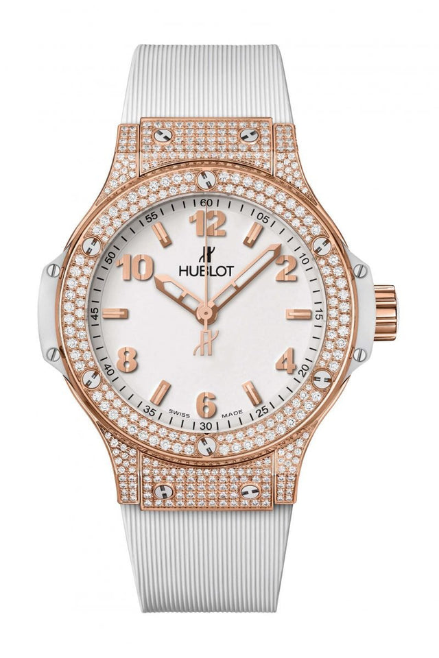 Hublot Big Bang Gold White Pavé Woman's Watch 361.PE.2010.RW.1704