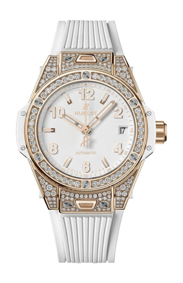 Hublot Big Bang One Click King Gold White Pavé Woman's Watch 465.OE.2080.RW.1604