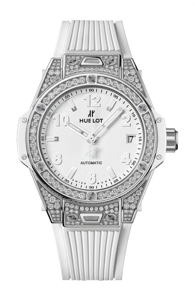 Hublot Big Bang One Click Steel White Pavé Woman's Watch 465.SE.2010.RW.1604