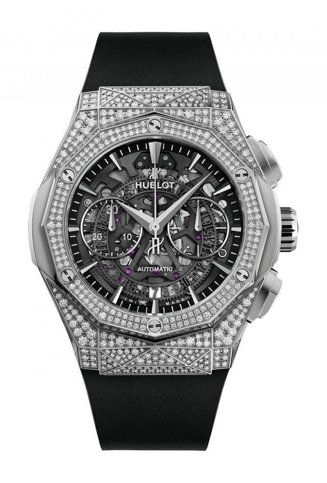 Hublot Classic Fusion Aero Chronograph Orlinski Titanium Pavé Men's Watch 525.NX.0170.RX.1704.ORL18