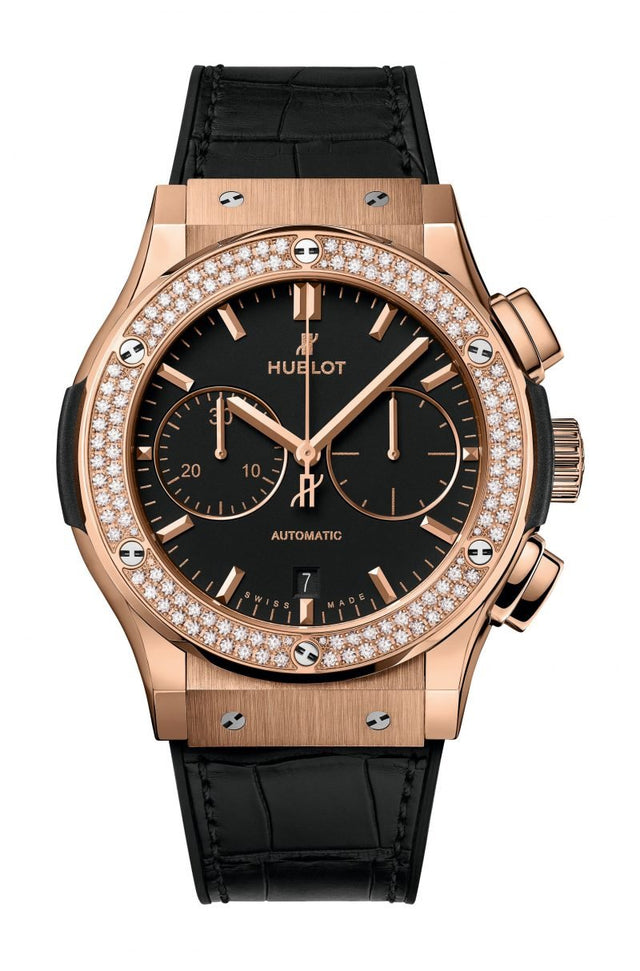 Hublot Classic Fusion Chonograph King Gold Diamond Men's Watch 521.OX.1181.LR.1104