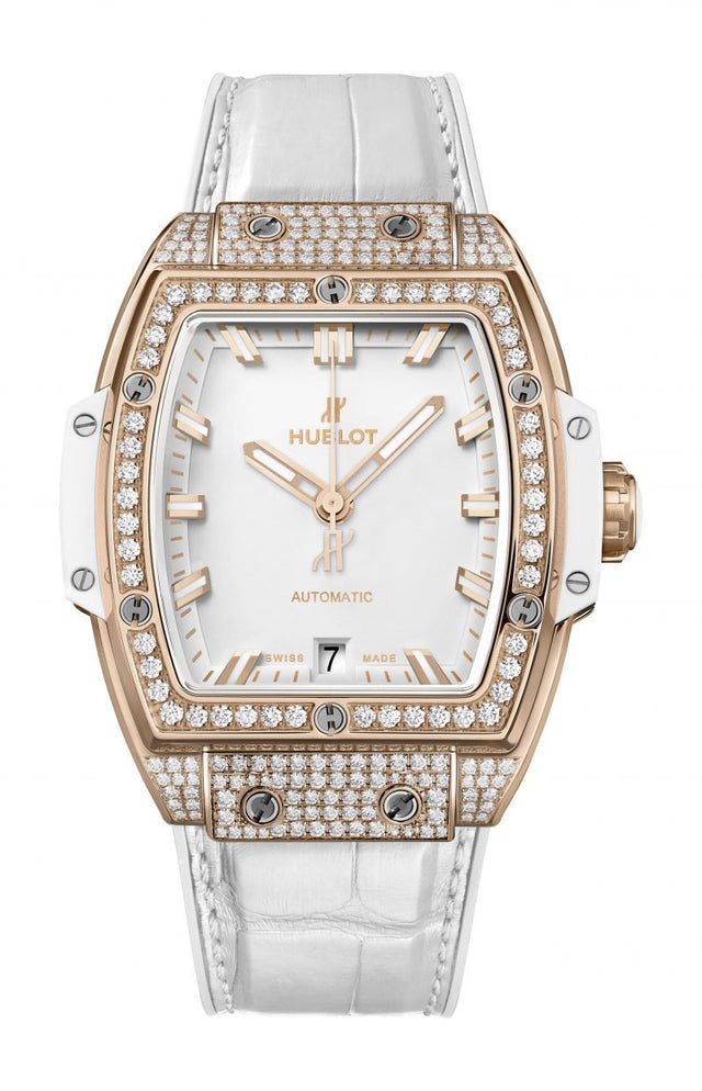 Hublot Spirit of Big Bang King Gold White Pavé Woman's Watch 665.OE.2080.LR.1604