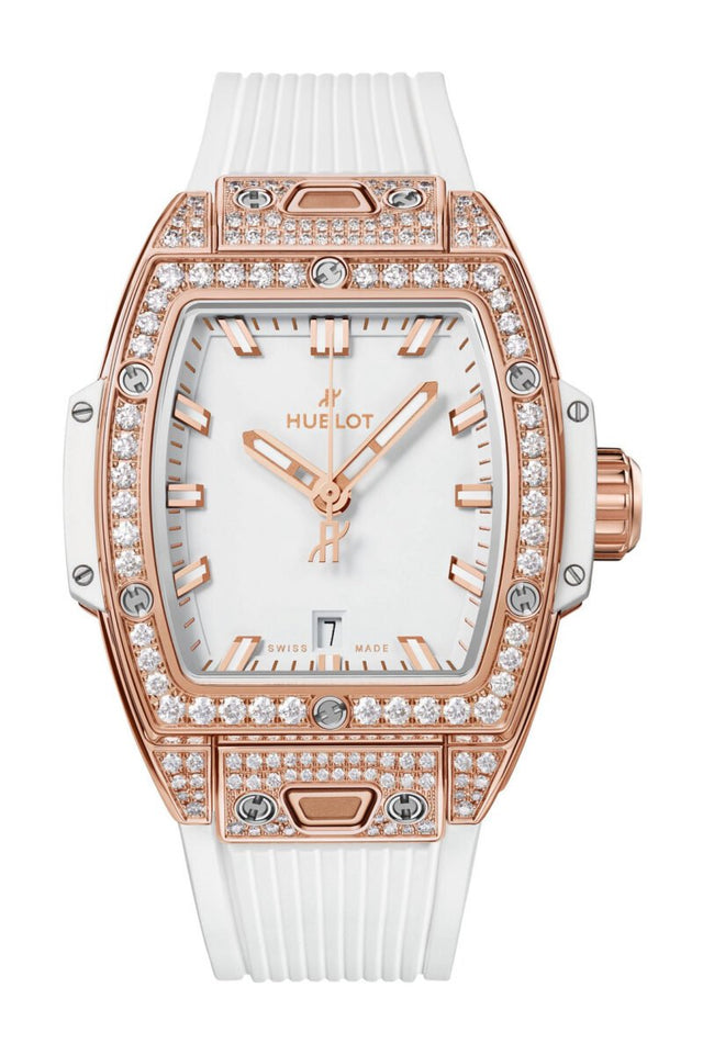 Hublot Spirit of Big Bang King Gold White Pavé Woman's Watch 682.OE.2080.RW.1604