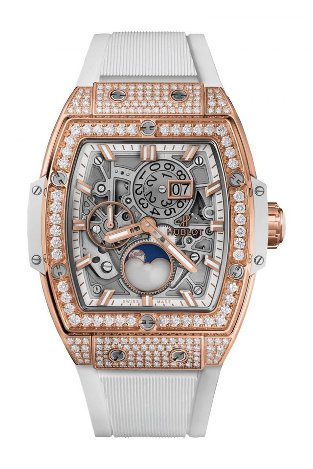 Hublot Spirit Of Big Bang Moonphase King Gold White Pavé Men's Watch 647.OE.2080.RW.1604
