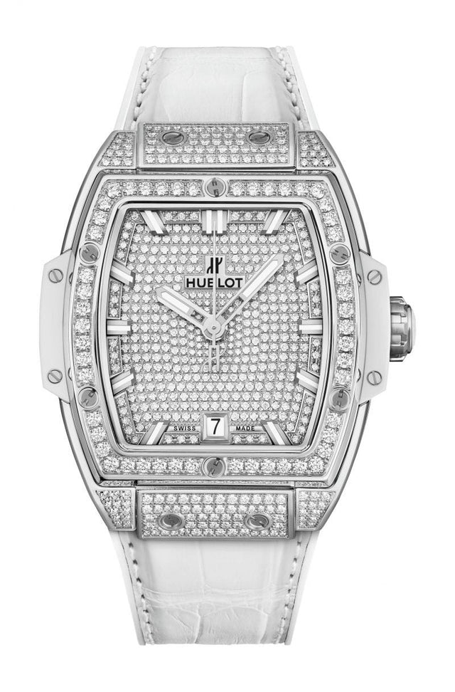 Hublot Spirit of Big Bang Titanium White Full Pavé Woman's Watch 665.NE.9010.LR.1604