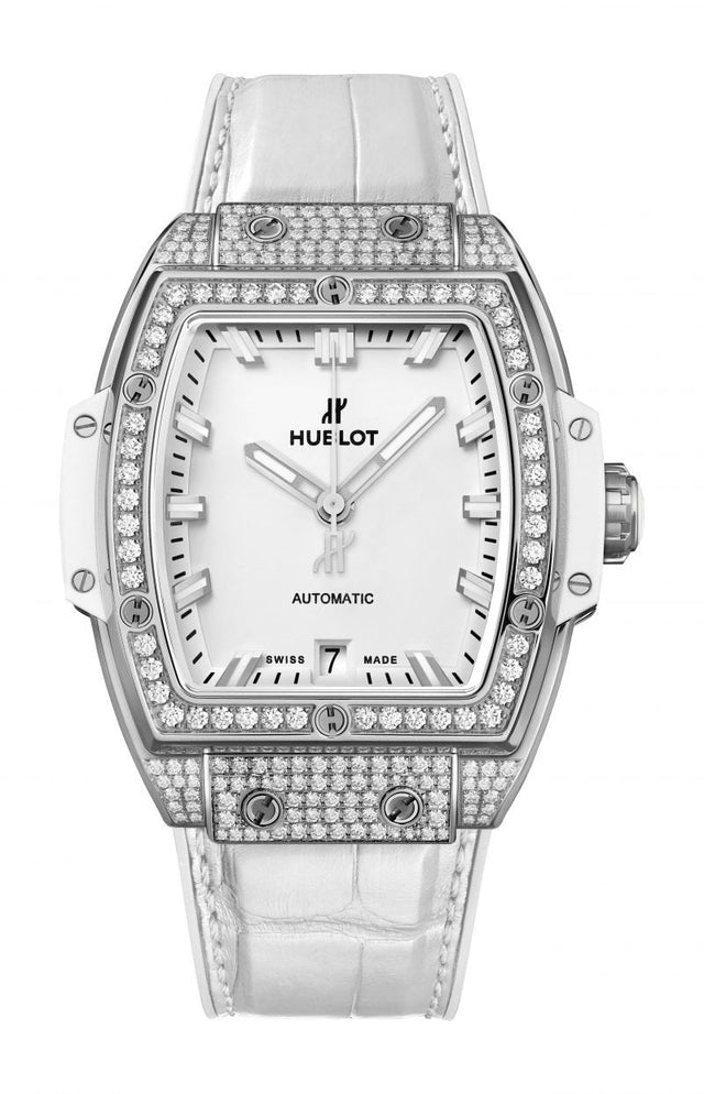 Hublot Spirit of Big Bang Titanium White Pavé Woman's Watch 665.NE.2010.LR.1604