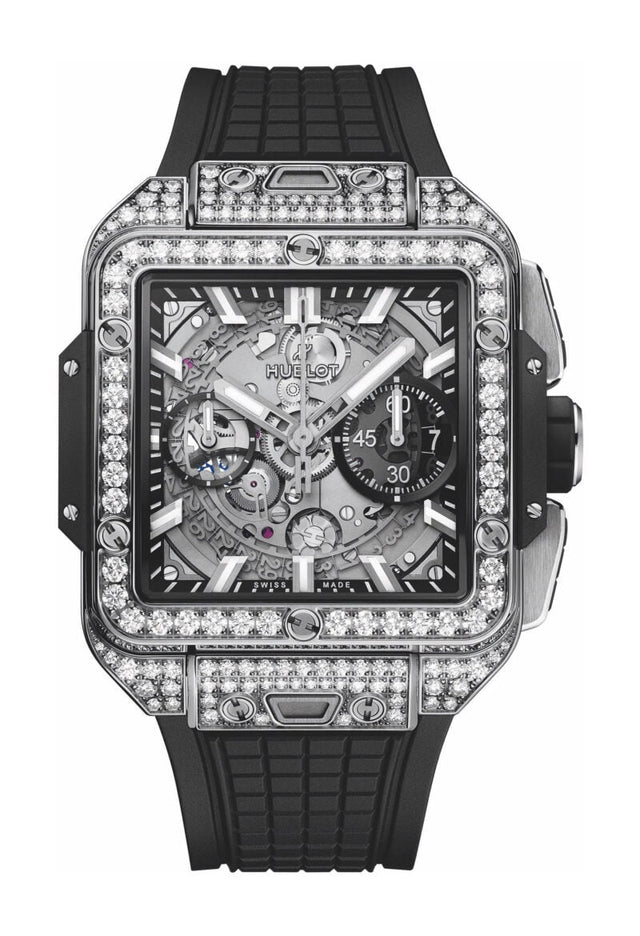 Hublot Square Bang Unico Titanium Pavé Men's Watch 821.NX.0170.RX.1604