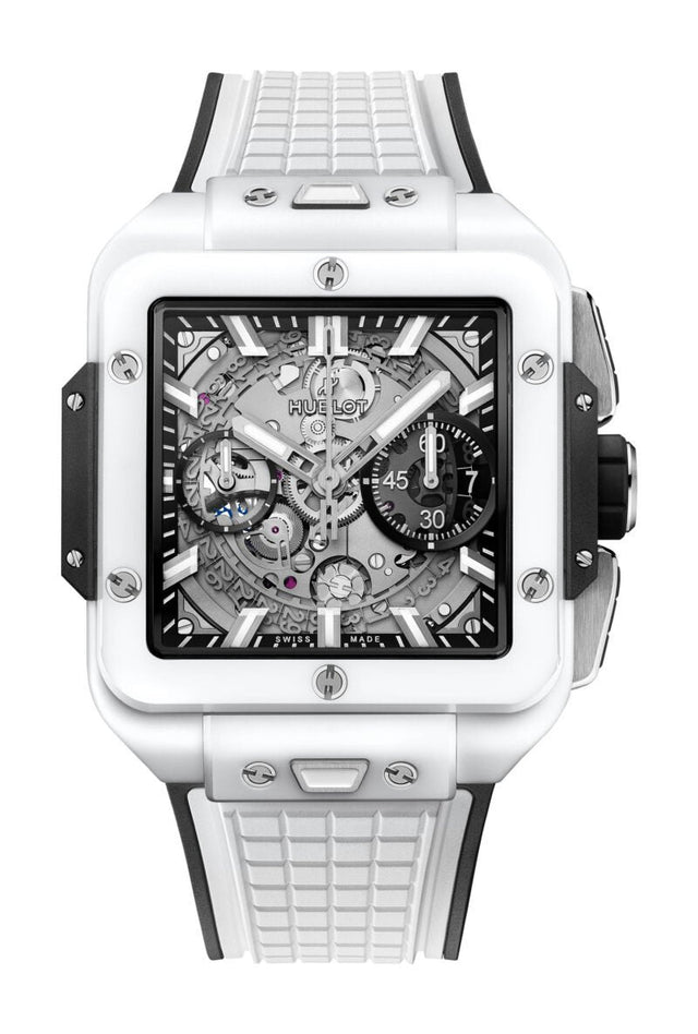 Hublot Square Bang Unico White Ceramic Men's Watch 821.HX.0170.RX