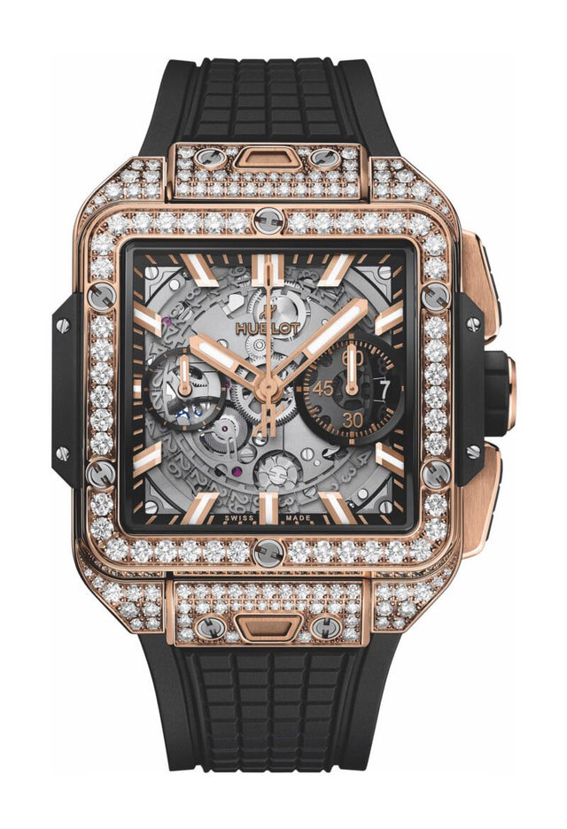 Hublot Square Bang Unico King Gold Pavé Men's Watch 821.OX.0180.RX.1604