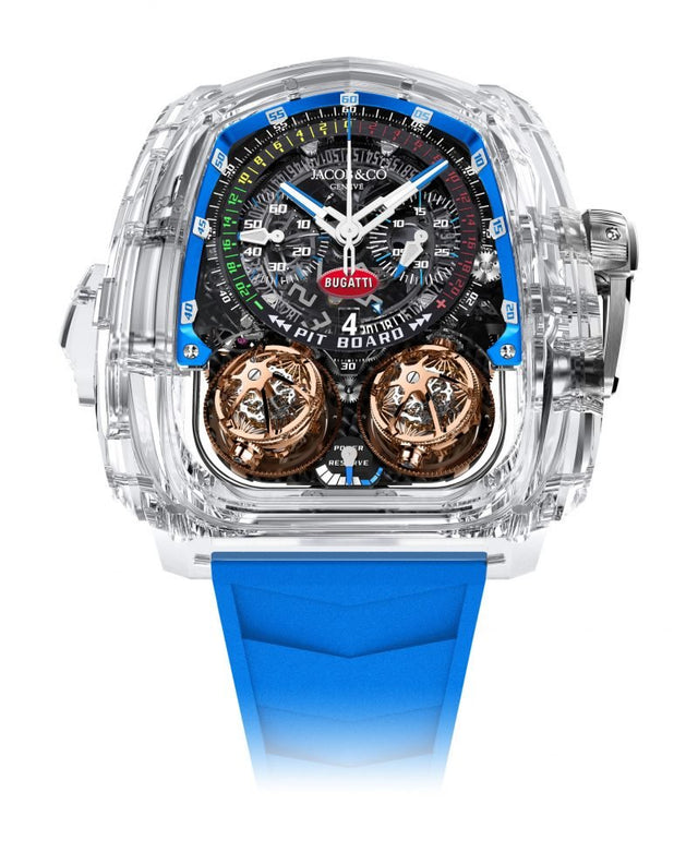 Jacob & Co Twin Turbo Furious Bugatti Sapphire Crystal Men's TT220.80.AA.AB.A