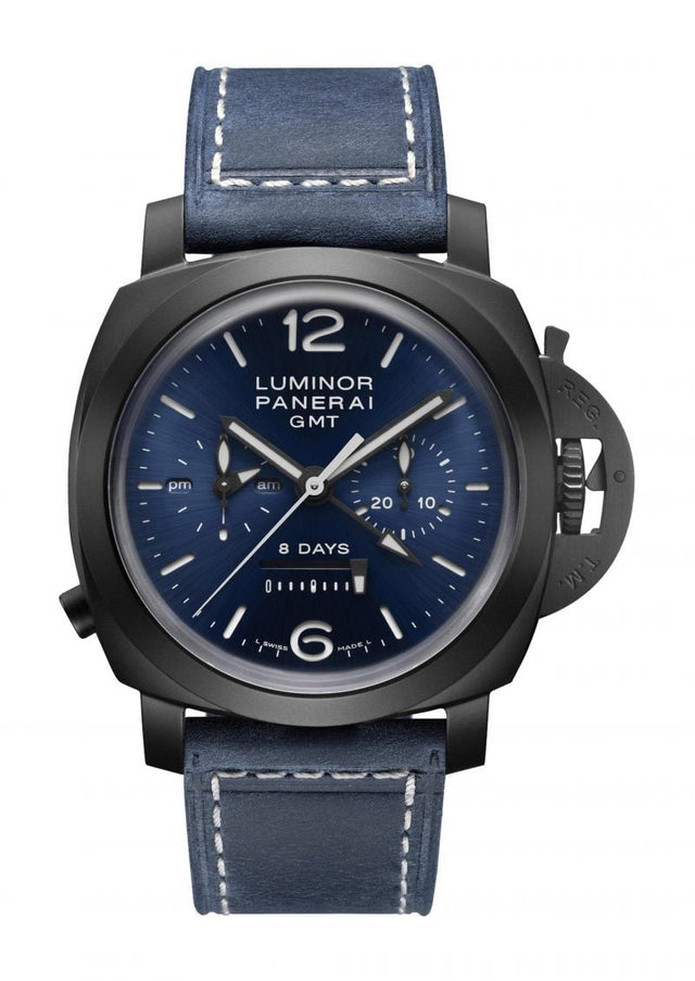 Panerai Luminor Chrono Monopulsante 8 Giorni GMT Blu Notte Men's watch PAM01135