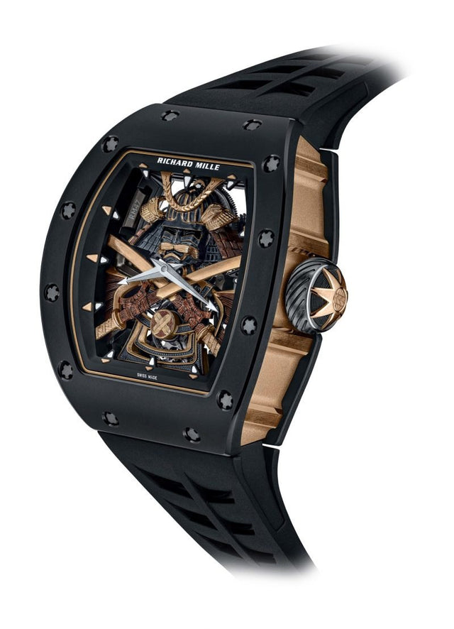 Richard Mille RM 47 Tourbillon The Time of the Samurai Men's watch Black Ceramic,Yellow Gold