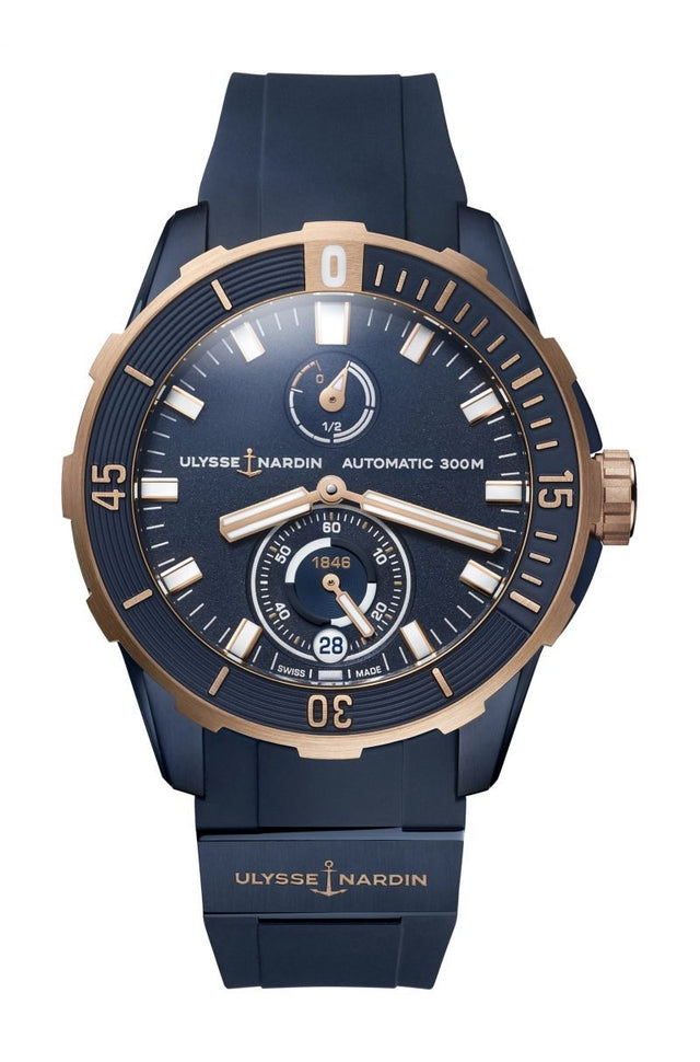Мужские часы Ulysse Nardin Diver Chronometer 44 мм 1185-170-3/СИНИЕ