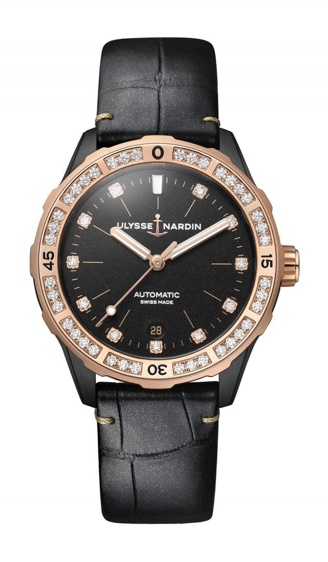 Ulysse Nardin Lady Diver Женские часы 8165-182B/ЧЕРНЫЕ