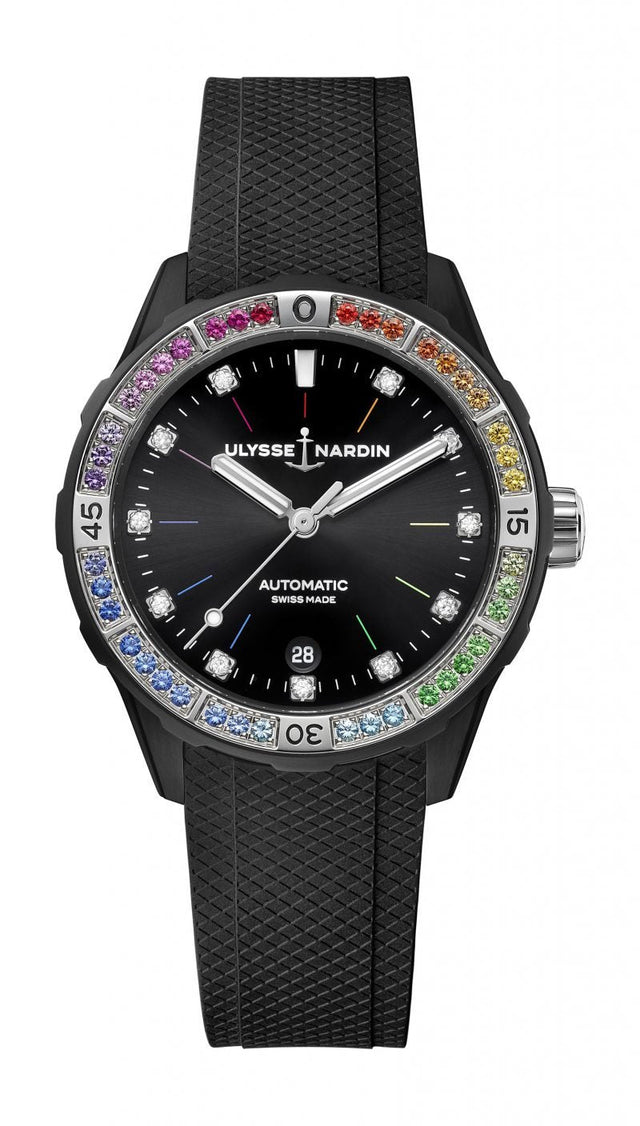 Ulysse Nardin Lady Diver Rainbow Black Женские часы 8163-182B1LE-2A-RAIN/1A