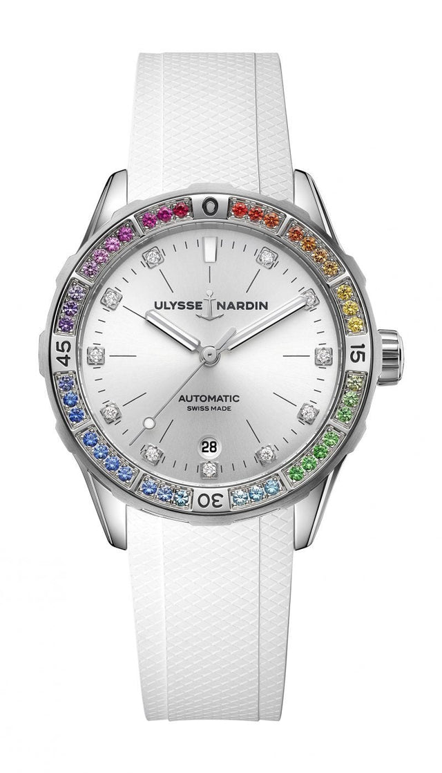 Ulysse Nardin Lady Diver Rainbow White Женские часы 8163-182B1LE-1A-RAIN/1A
