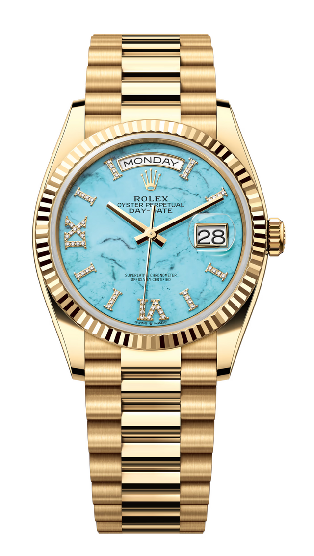 Rolex Oyster Perpetual Day-Date 36 Turquoise Woman's watch 128238-0071