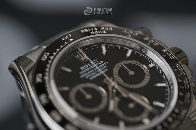 Close-up of a Rolex watch with blurred background Rolex Cosmograph Daytona 126500LN-0002