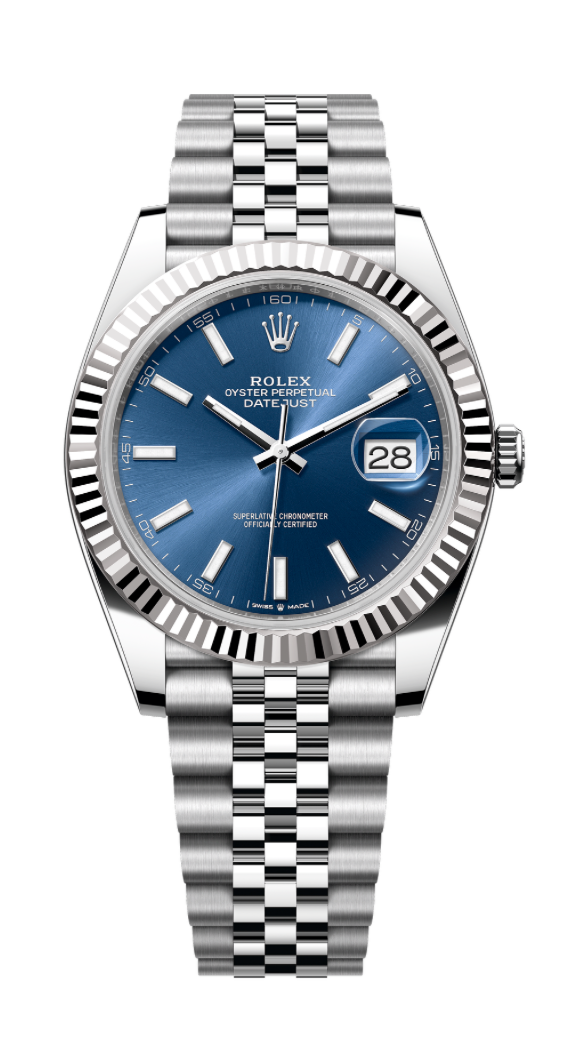 Steel Rolex datejsut Blue dial jubilee bracelet
