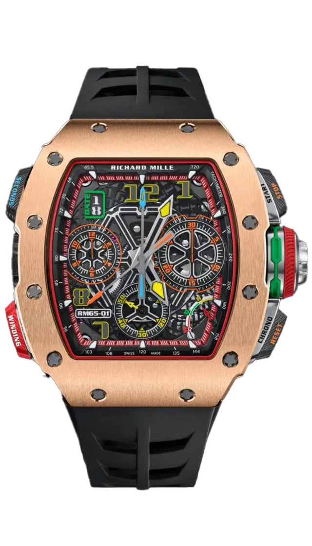 Richard Mille RM 65-01 RG CA Split Seconds Chronograph 18k Rose Gold & Carbon