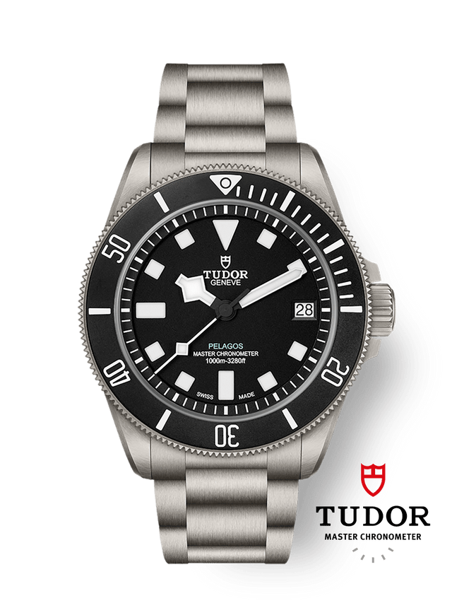 Tudor Pelagos Ultra M2543C1A7NU-0001, 43 mm titanium dive watch rated to 1,000 m with black dial and titanium bracelet
