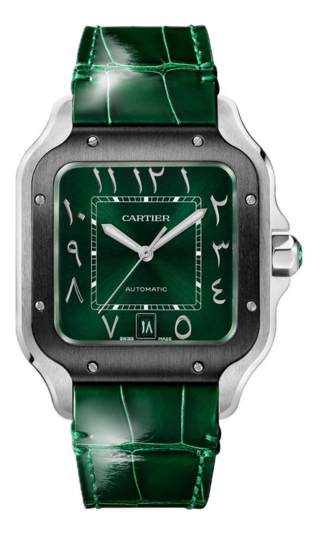 Cartier Santos de Cartier Men's watch WSSA0055 Large Green Dial with Hindu-Arabic numbers