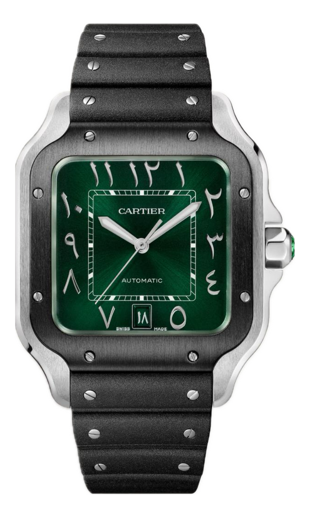 Cartier Santos de Cartier Men's watch WSSA0055 Large Green Dial with Hindu-Arabic numbers