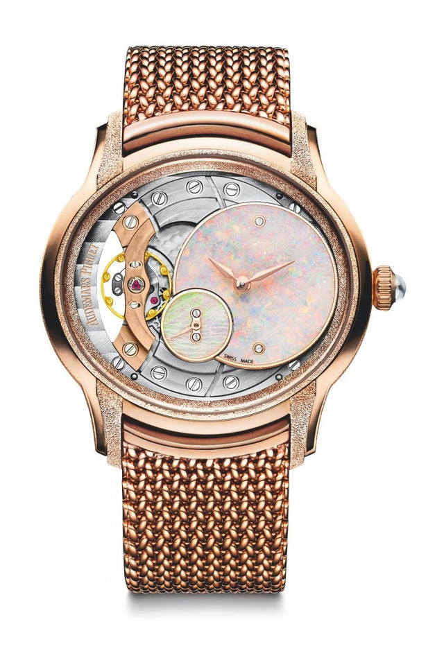Audemars Piguet Millenary Frosted Gold Opal Dial Woman's Watch 77244OR.GG.1272OR.01