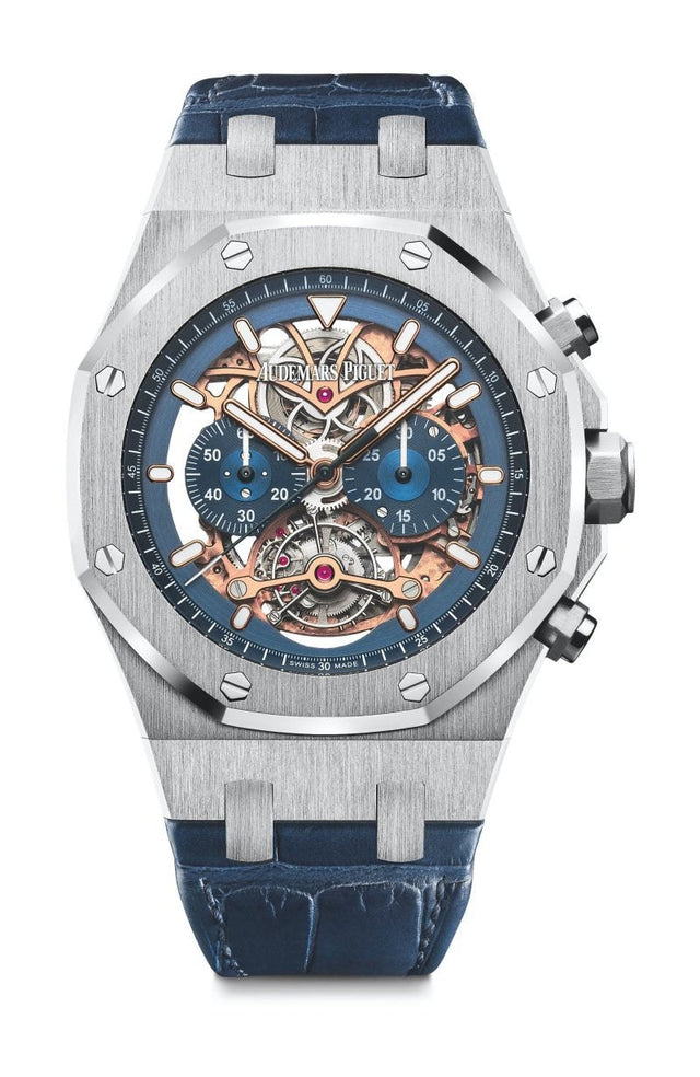 Audemars Piguet Royal Oak Tourbillon Chronograph Openworked Men's Watch 26347PT.OO.D315CR.01