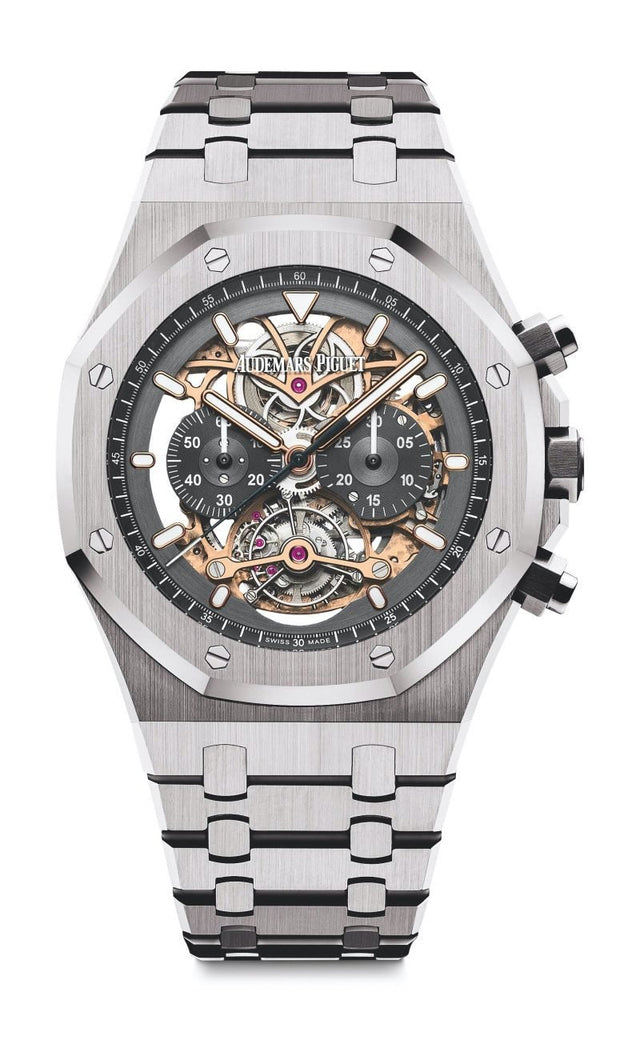 Audemars Piguet Royal Oak Tourbillon Chronograph Openworked Men's Watch 26347TI.OO.1205TI.01