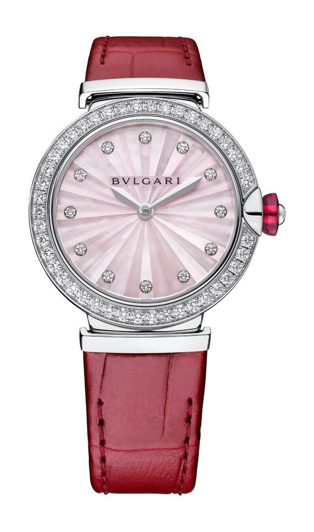 Bvlgari Lvcea Intarsio Pink Mother-of-Pearl 33mm Woman's Watch 103618