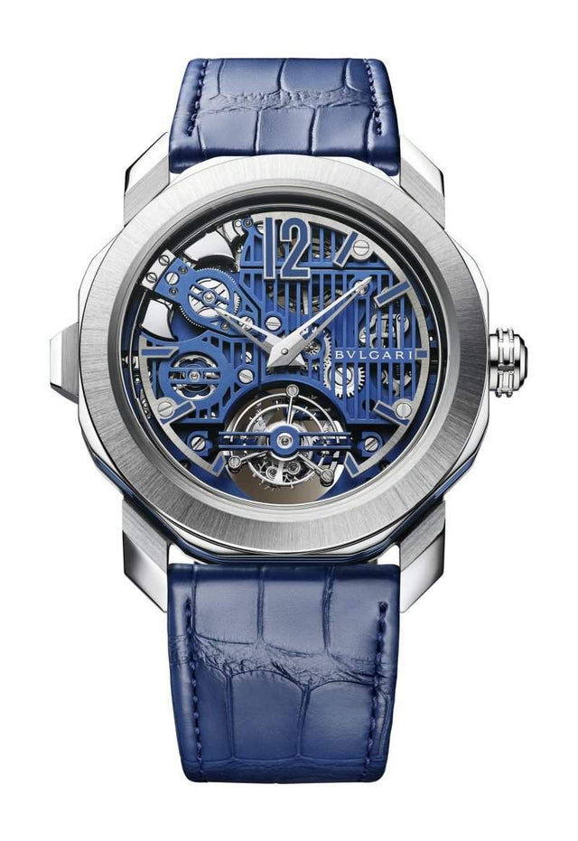 Bvlgari Octo Roma Blue Carillon Tourbillon Men's Watch 103627