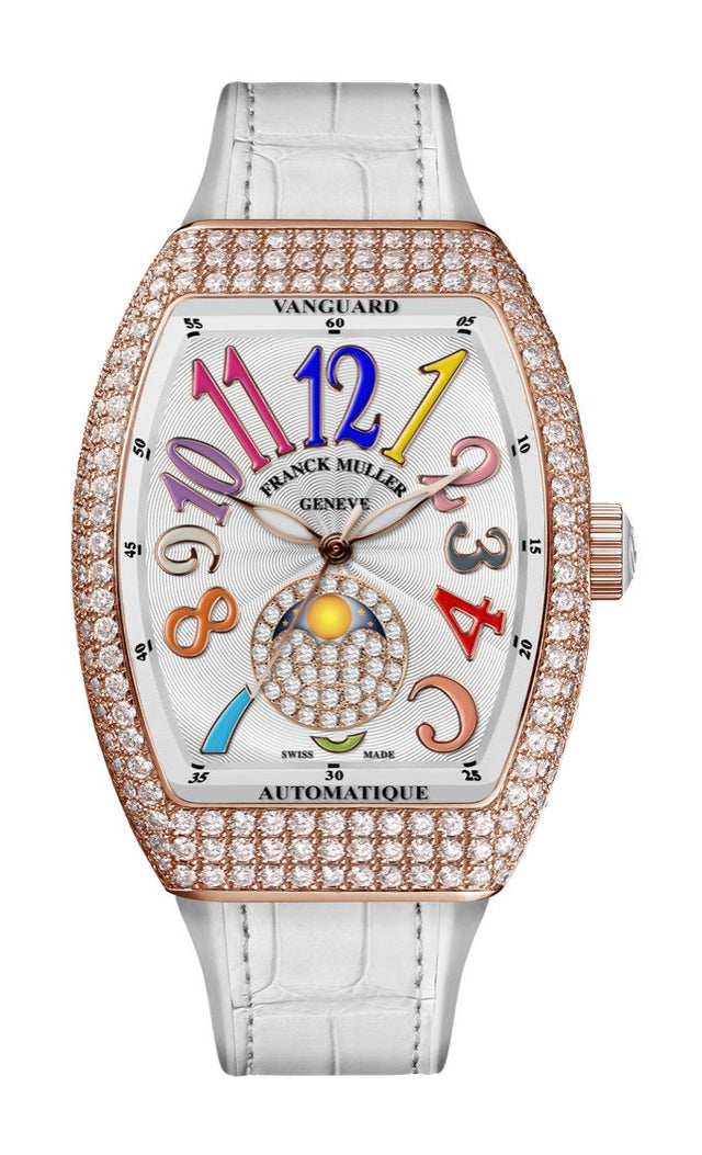 Franck Muller Vanguard Lady Moonphase Woman's Watch V 32 SC AT FO L COL DRM D CD 1P (BC)