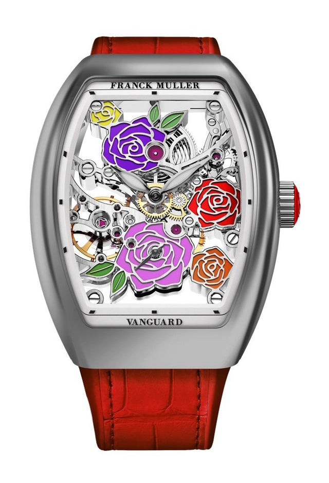Franck Muller Vanguard Rose Skeleton Woman's Watch V 32 S6 SQT ROSE COL DRM (RG) OG