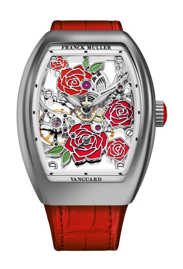 Franck Muller Vanguard Rose Skeleton Woman's Watch V 32 S6 SQT ROSE (RG) OG