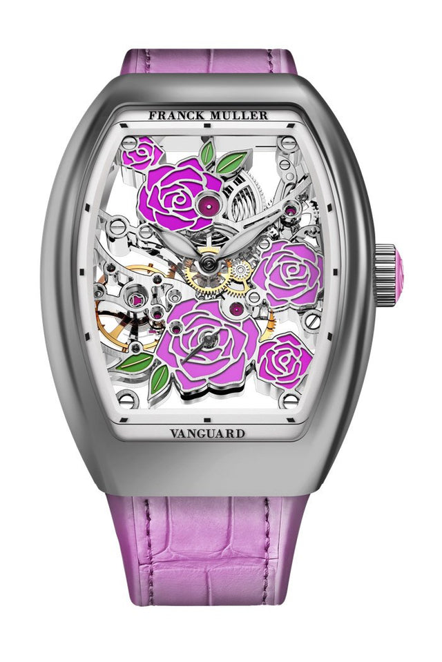 Franck Muller Vanguard Rose Skeleton Woman's Watch V 32 S6 SQT ROSE (RS) OG