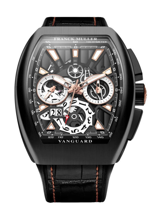Franck Muller Vanguard Skeleton Grande Date Chronograph Men's Watch V45 CC GD SQT NR BR (5N)